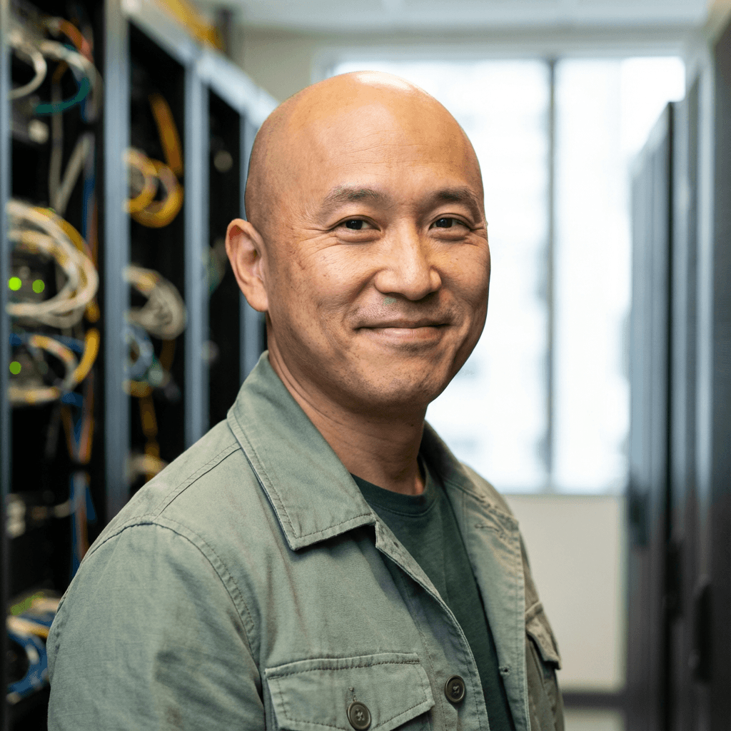 Daniel Kim headshot, supply chain lead in his mid 40s, East Asian, professional attire