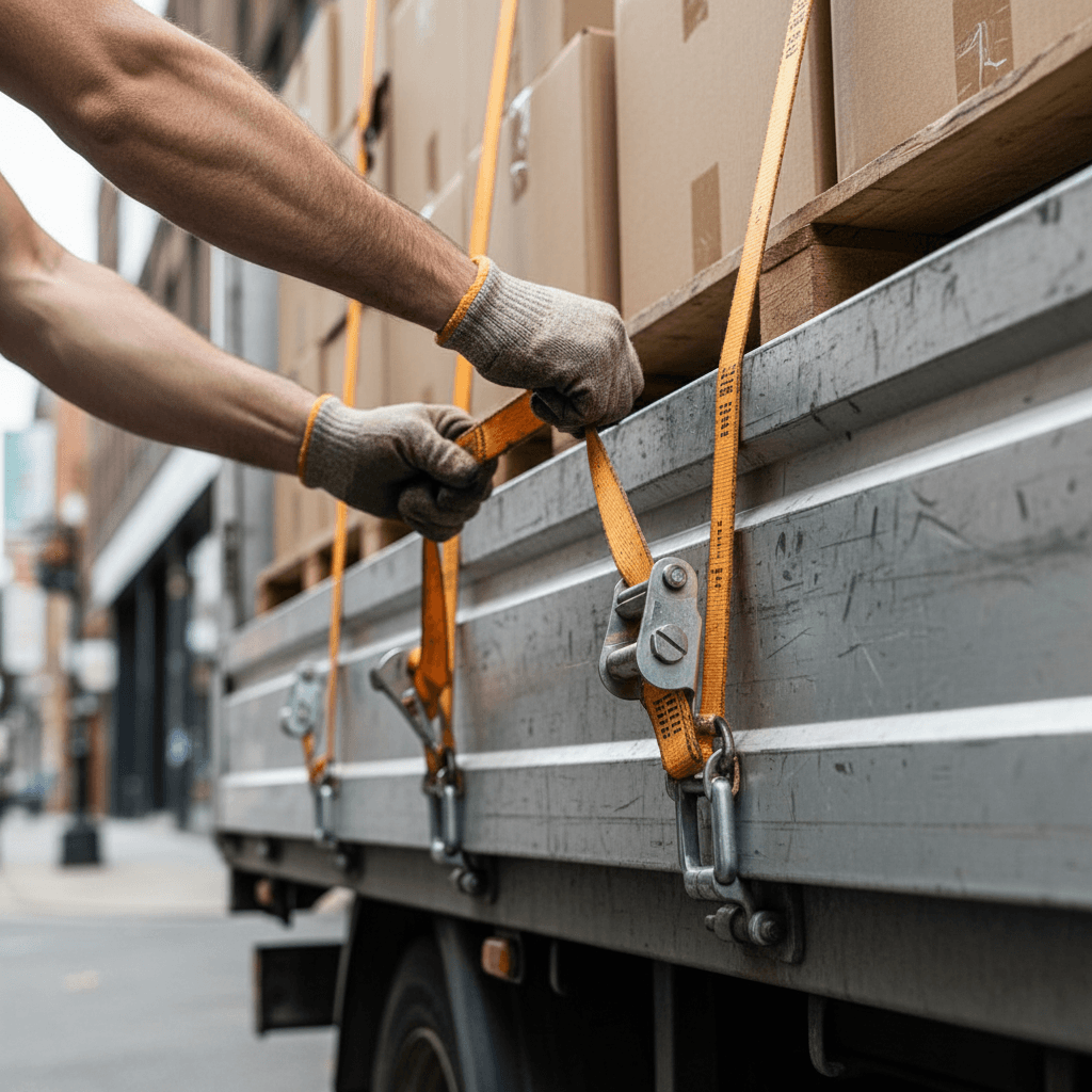 Delivery truck at a Toronto loading dock with boxes ready for shipment